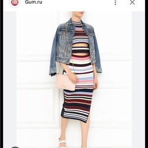 Sportmax Multicolor Striped Midi Dress